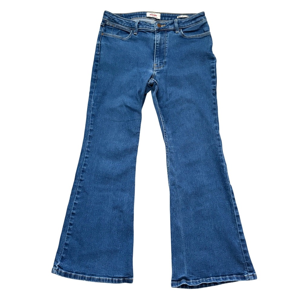 Wrangler Womens Jeans Blue Size 12/30 High Rise Flare Western Cowgirl‎ Denim
